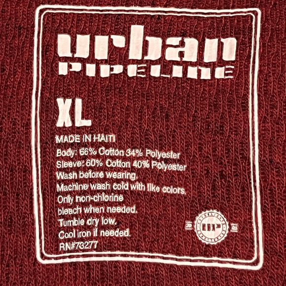 Urban Pipeline Men's Red and Grey Long Sleeve Sweater - Picture 5 of 5